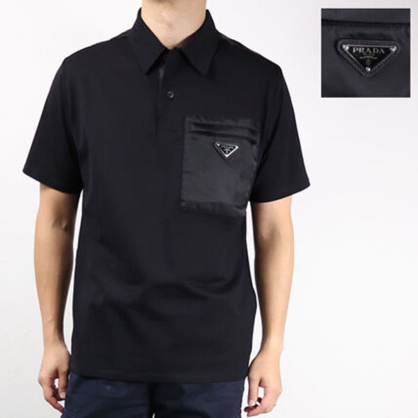 PRADA ポロシャツ 半袖 ストレッチ コットン混 UJN703 S211 152Z