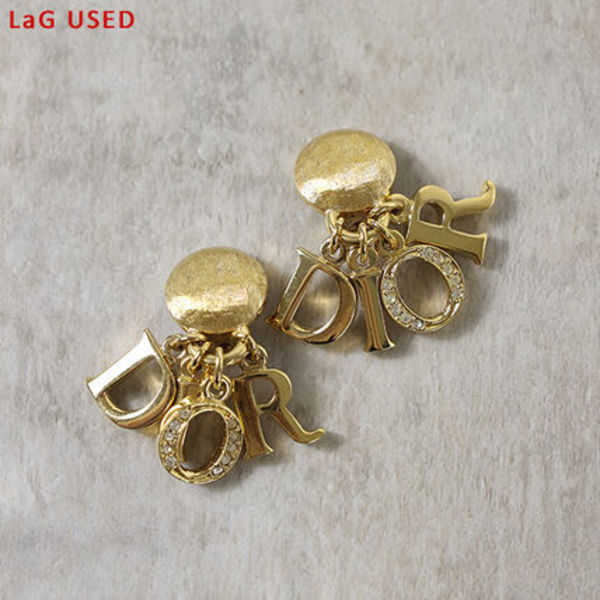 【中古品】Dior クリップイヤリング ロゴチャーム 両耳用