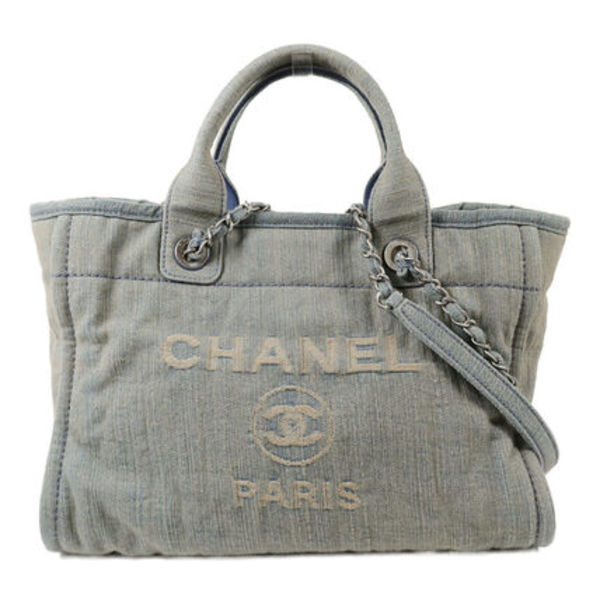 CHANEL Deauville MM 2wayショルダーバッグ デニム