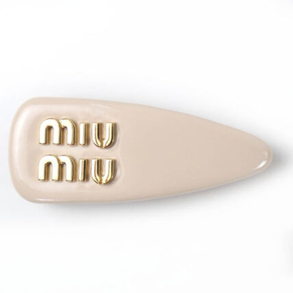 極美品 MIUMIU 5IF092 パテントレザー ヘアクリップ バレッタ