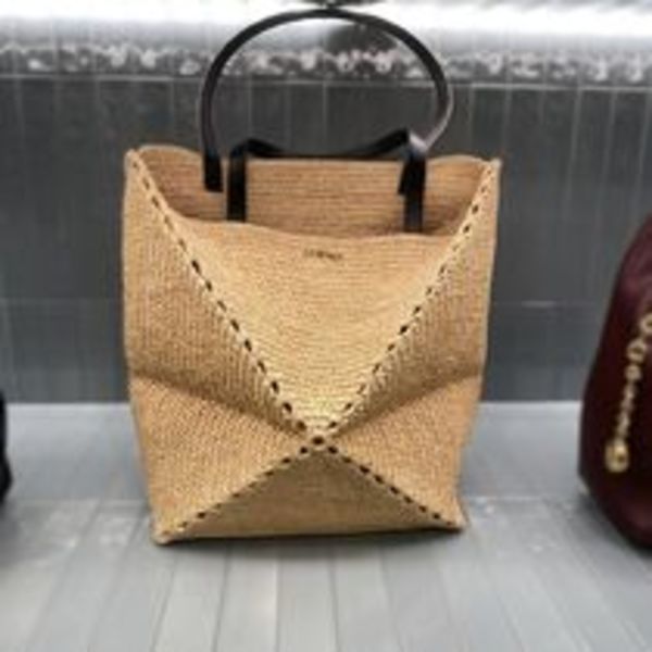 【24SS】LOEWE Puzzle パネル トート バッグ ラフィア カゴ