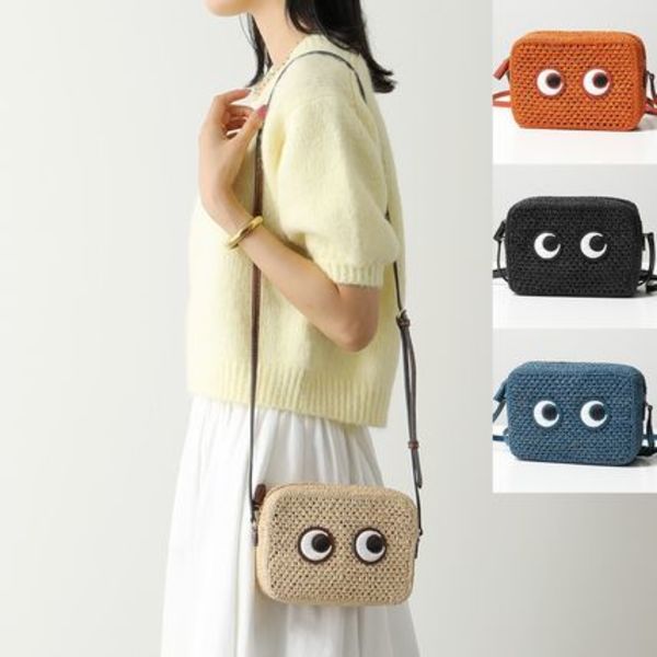 ANYA HINDMARCH ショルダーバッグ Cross Body Raffia Eyes