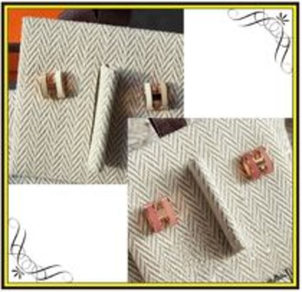 【HERMES】エルメス Mini Pop H Rocabar ピアス バイカラー