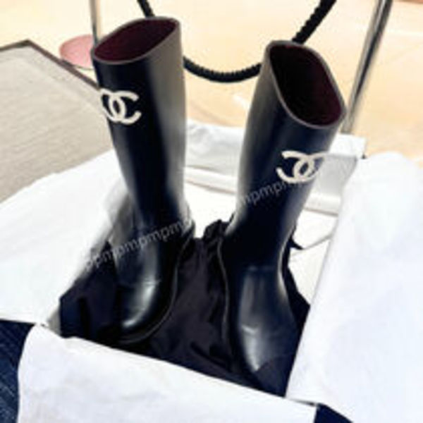 【CHANEL】レインブーツ ブラック 世界的に入手困難