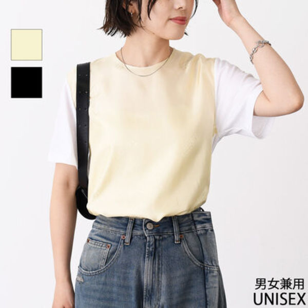 【国内即発】MM6 ナンバーロゴプリント サテン Tシャツ