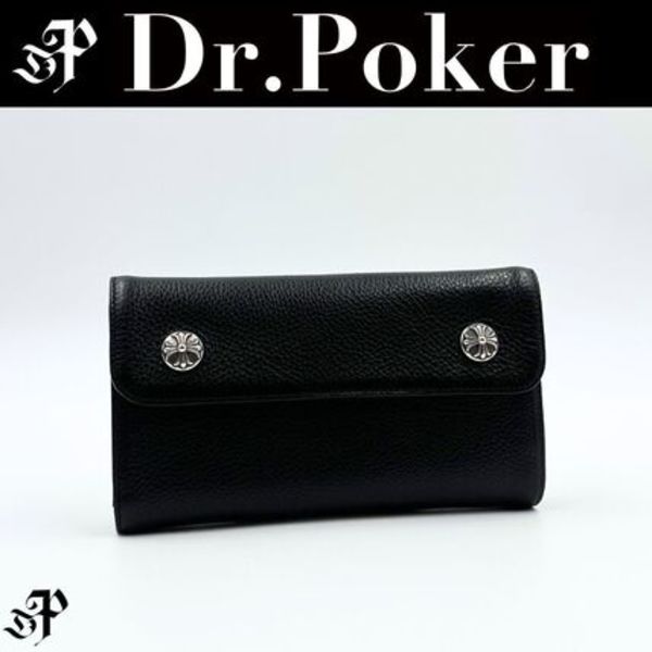 【新品】Chrome Hearts Wave Heavy Leather Long Wallet
