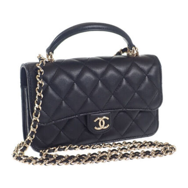 CHANEL マトラッセ フラップフォンケース AP3226 2WAYバッグ 黒