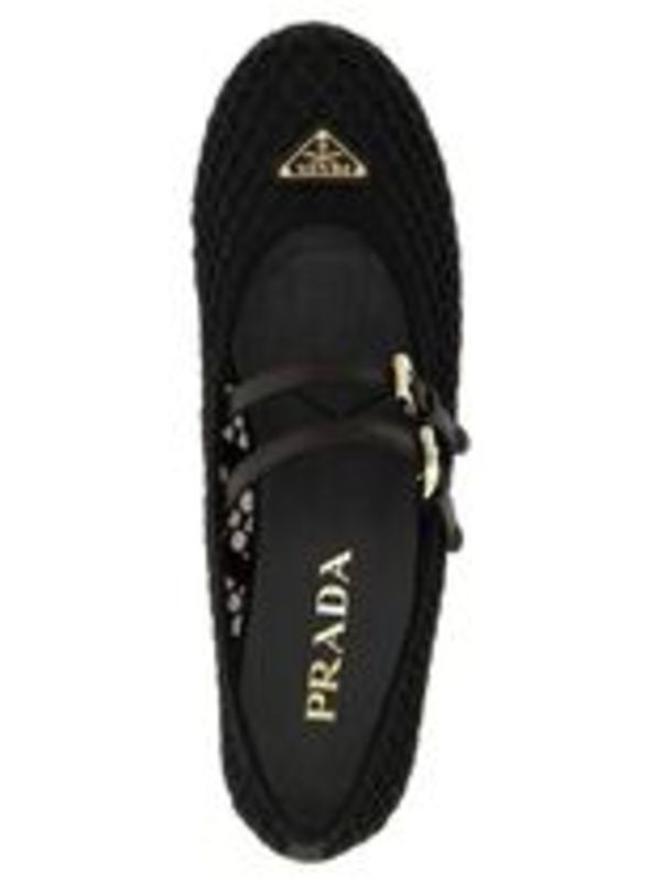 【PRADA】トライアングルロゴ メッシュ バレエ フラット