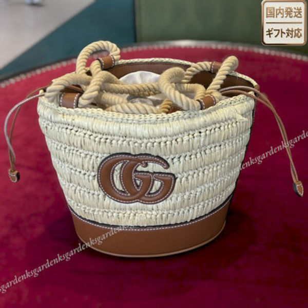 すぐ届く!GUCCI ウーヴン ミニ バケットバッグ