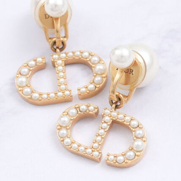 【美品】Dior イヤリング Tribales パール E1679TRIRS ゴールド