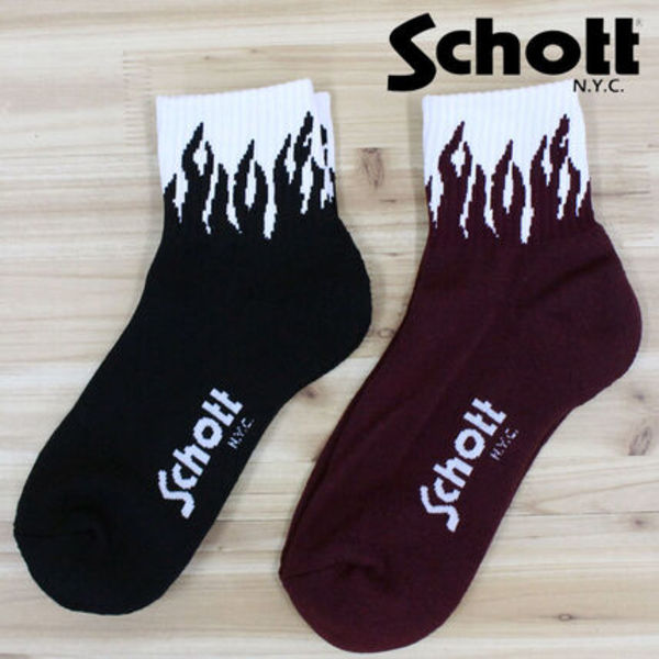 Schott ショット FLAME SOCKS フレイムソックス 靴下 2足セット