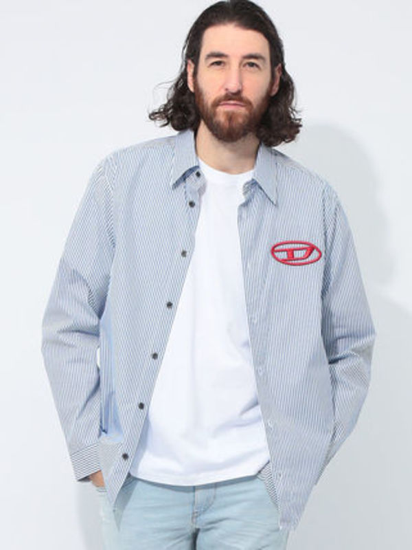 DIESEL オーバルDロゴ ストライプシャツ A14639 0DNAN