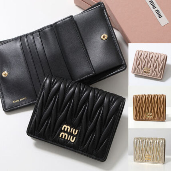 MIUMIU 二つ折り財布 5MV204 2FPP MATELASSE レザー