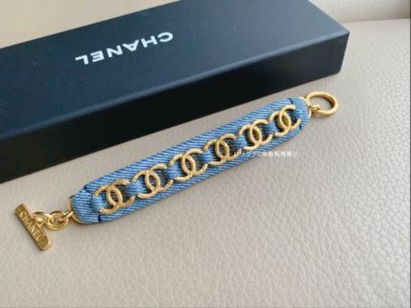 (シャネル)AB3355☆ロゴ デニム ブレスレット☆
