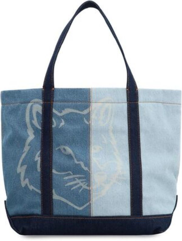 MAISON KITSUNE FOX HEAD デニム ミディアム ショルダーバッグ