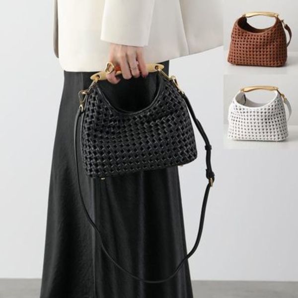 Elleme ハンドバッグ Small Boomerang Woven Leather ブーメラン