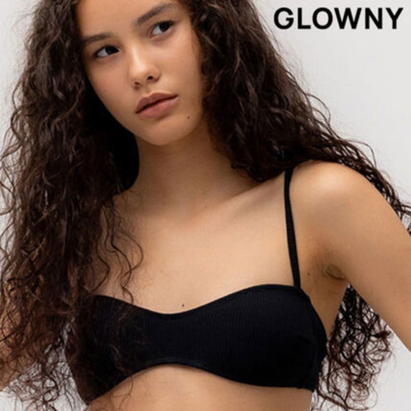 ★GLOWNY★G WAFFLE BIKINI TOP (BLACK)★正規品/韓国直送料込