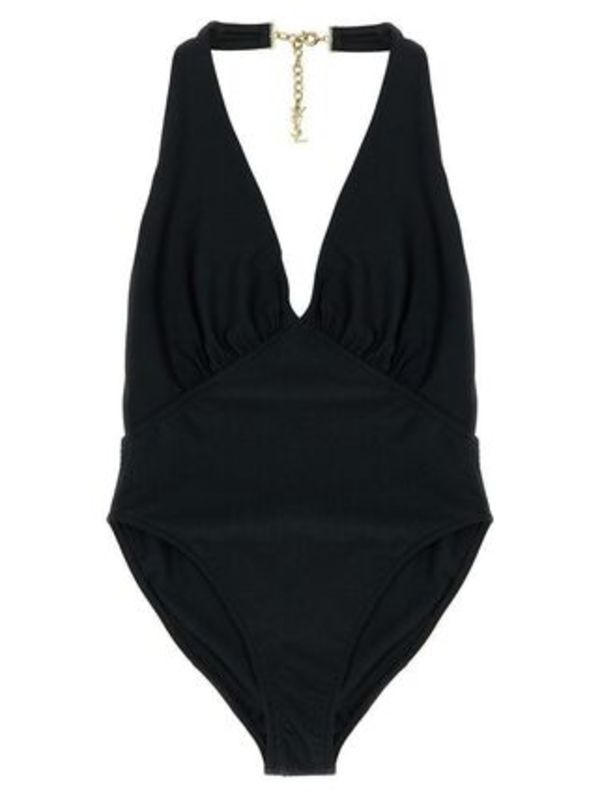 SAINT LAURENT SWIMWEAR サンローラン Vネック ワンピース水着
