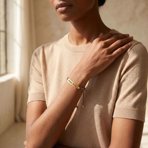 【MIU MIU】Cotton and metal bracelet ブレスレット