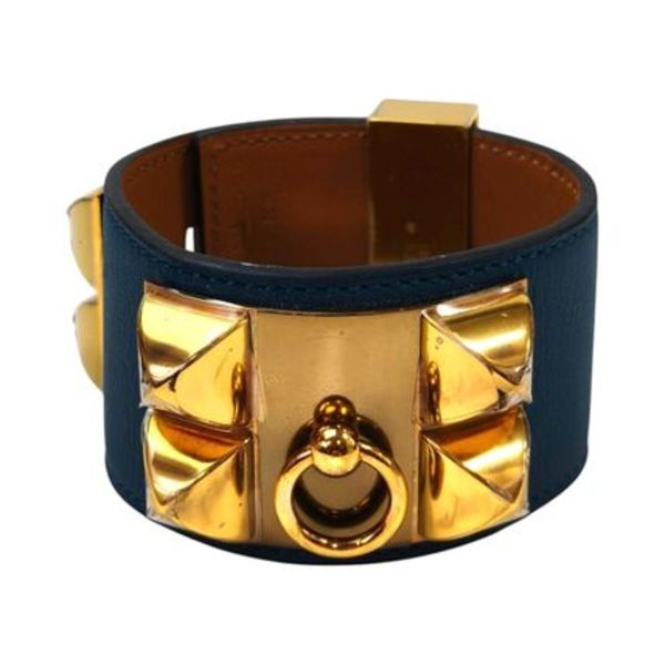 HERMES エルメス コリエドシアン T刻印 バングル ブルー 11506