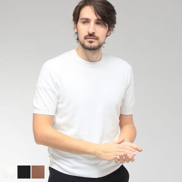 GRANSASSO ニットTシャツ パイル コットン
