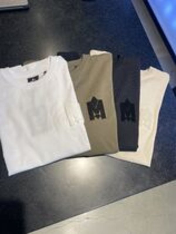 【MACKAGE】男女兼*ベルベット刺しゅうロゴ TEE コットンシャツ