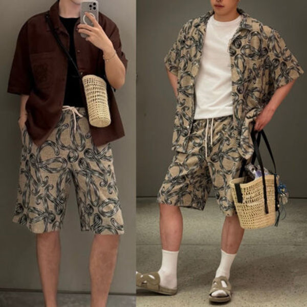 《LOEWE》アナグラムジャカードテリーコットンショートパンツ