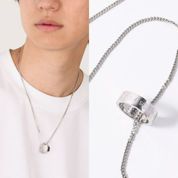 【国内即発】MM6 Numeric ミニマル ペンダントリングネックレス