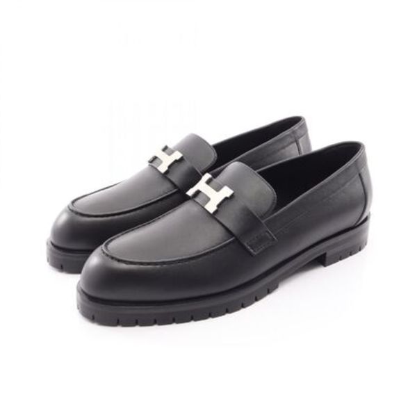 HERMES ローファー 靴 レザー
