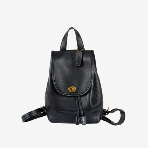 【美品】COACH コーチ ターンロックミニバックパック ブラック