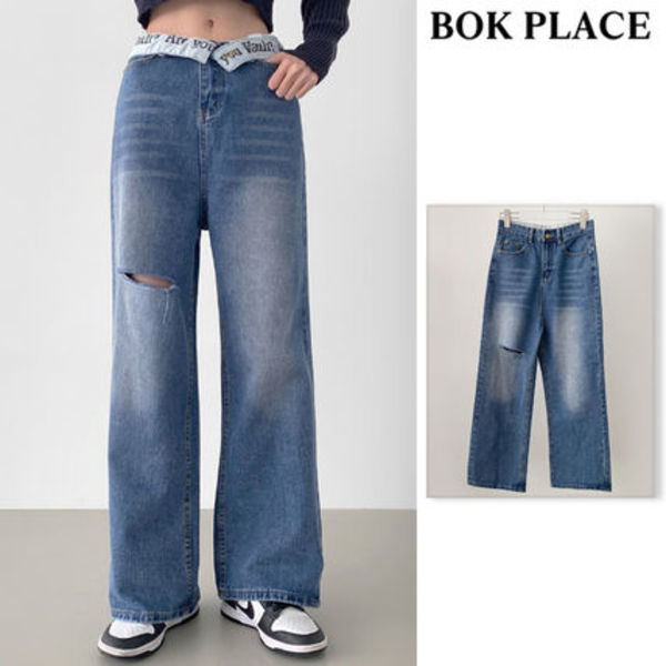 【BOK PLACE】Dicky Y2K Low Rise 2Way Washing L Wide Denim Pt