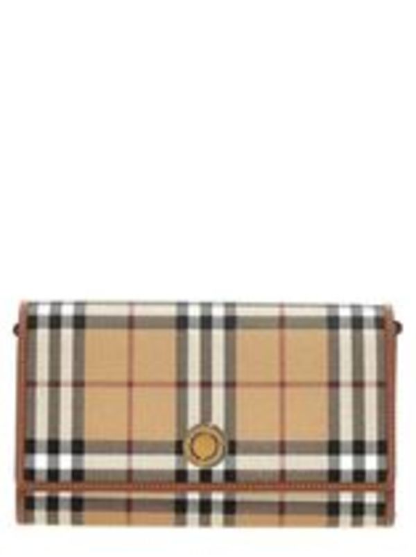 Burberry チェーンストラップ付き チェックウォレットロゴ 新作