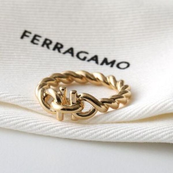 FERRAGAMO リング 760987 指輪 ダブル ガンチーニ