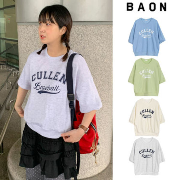 【BAON】Warin lettering short sleeve sweatshirt