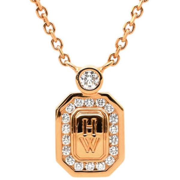 ハリーウィンストン ネックレス HWロゴ ダイヤペンダント  ...