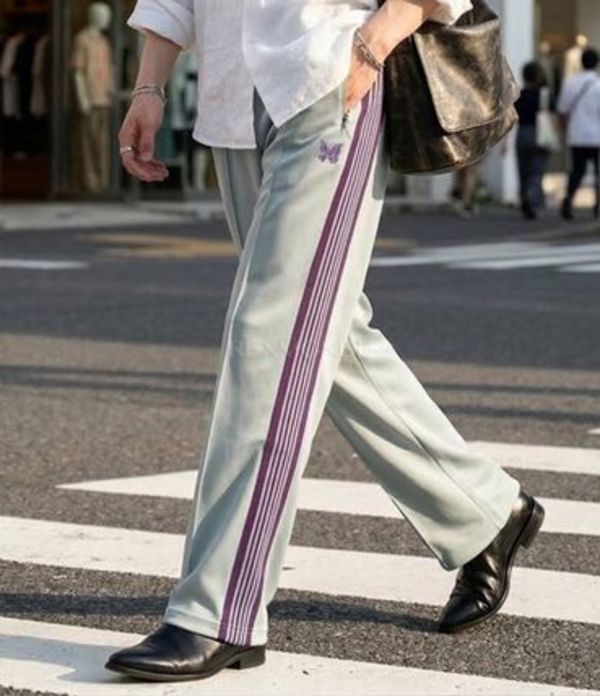 NEEDLES|TRAINING PANTS (Track Pant Poly Smooth - Sax (Q