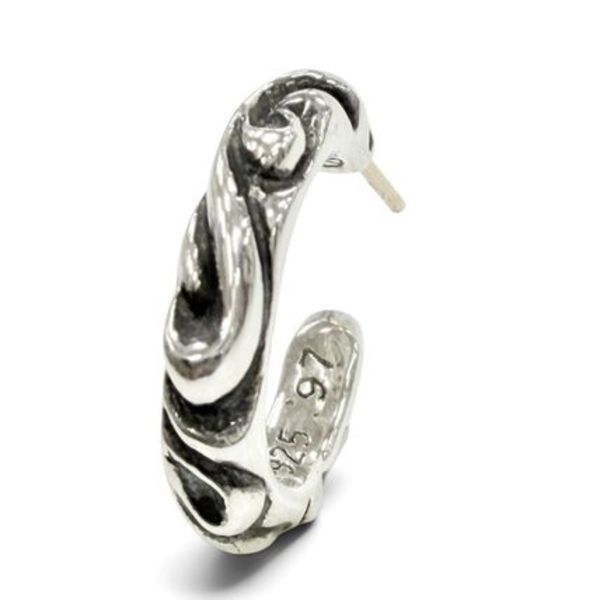 極美品 CHROME HEARTS HOOP SCROOL 1 ピアス 925 14K