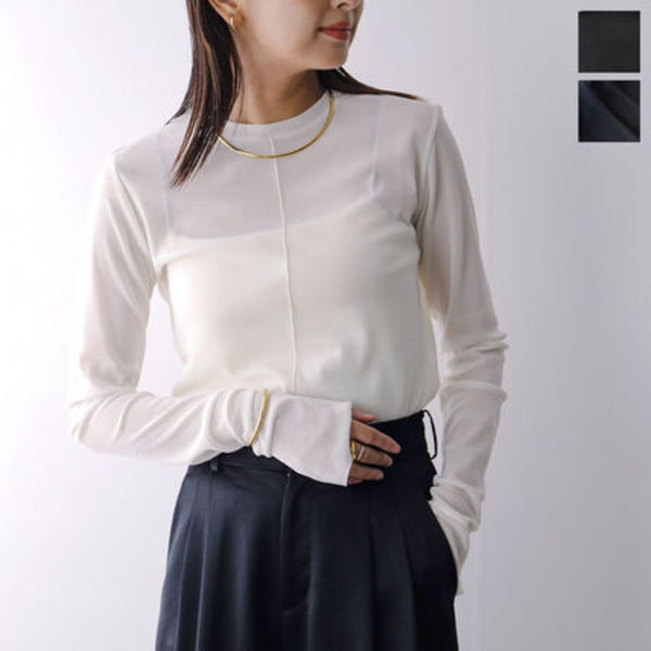 anana 長袖 カットソー a11-004 メッシュ クルーネック