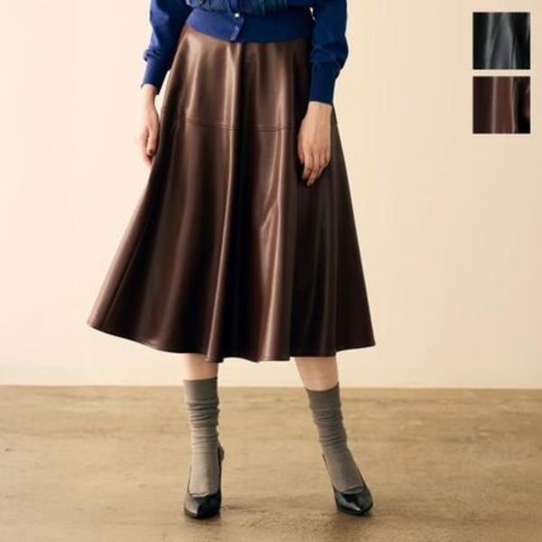 MARILYN MOON スカート soft eco-leather circular skirt