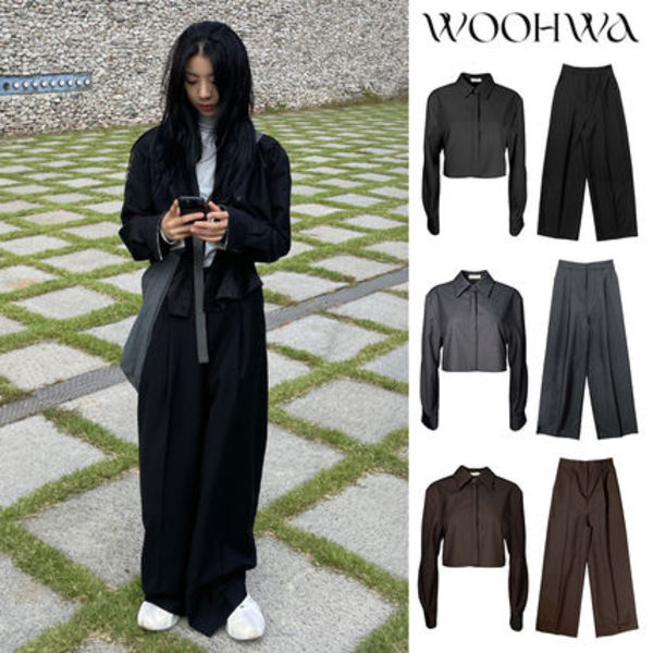 【WOOHWA】[SET] MODISH CROP SH JK