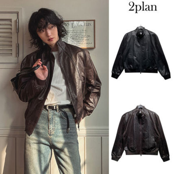 【2plan】Ito Two Way Crack Leather Jacket