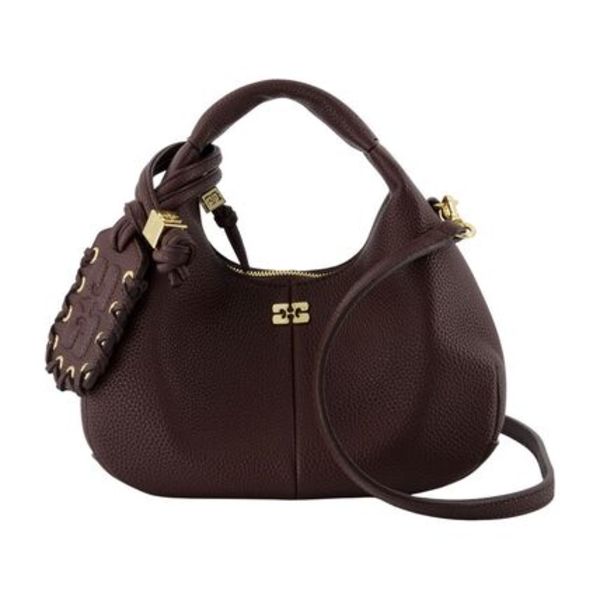 【関税込み】Mini Grained Purse - Ganni - Synthetic - Brown