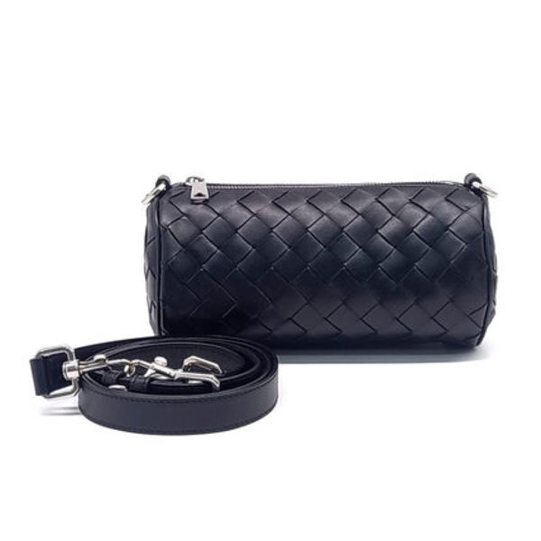 BOTTEGA VENETA INTRECCIATO BARREL CROSSBODY BAG