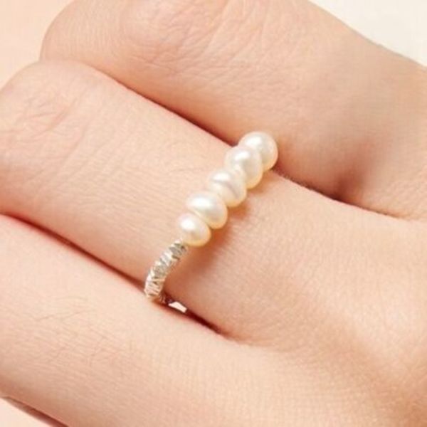 【Shapes Studio】Pearl Silver Beadedリング