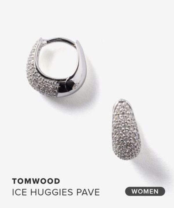 トムウッド TOM WOOD ICE HUGGIES PAVE SILVER 100525 ピアス