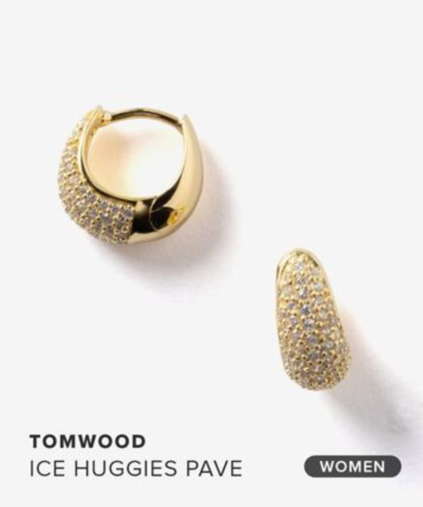 トムウッド TOM WOOD ICE HUGGIES PAVE GOLD 100527 ピアス