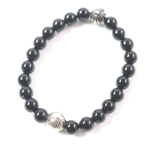 美品 CHROME HEARTS BEAD ブレスレット (8mm) オニキス SV925
