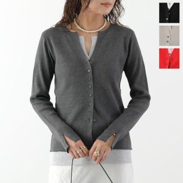 TORRAZZO DONNA カーディガン Layered V-Neck Top 6268-450
