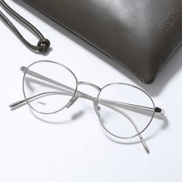 LOEWE メガネ LW50087U ボストン型 メタルフレーム