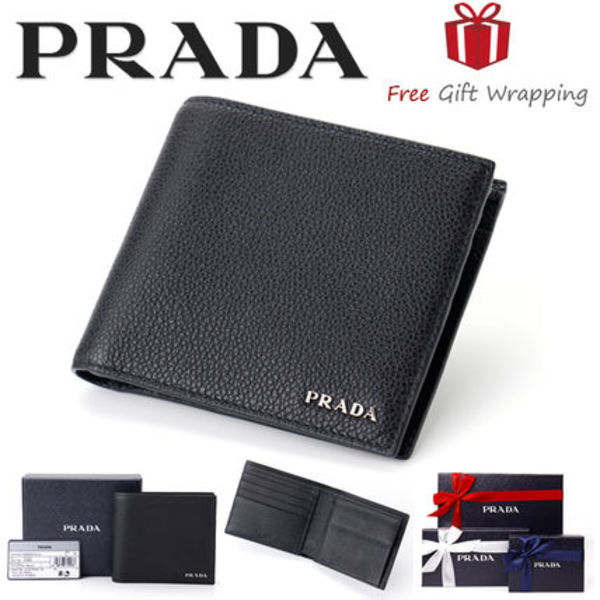 【国内発送】PRADA ブラック 2つ折財布 2MO738 ギフト対応可!